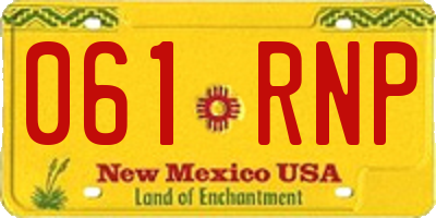 NM license plate 061RNP