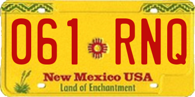 NM license plate 061RNQ