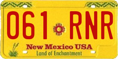 NM license plate 061RNR