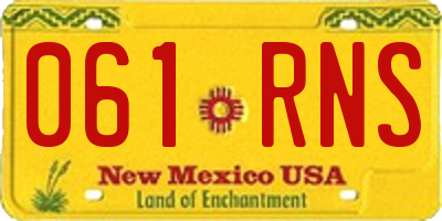 NM license plate 061RNS