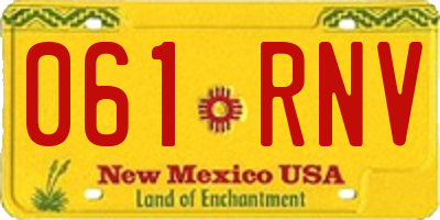 NM license plate 061RNV