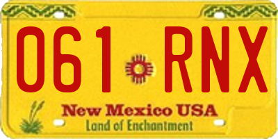 NM license plate 061RNX