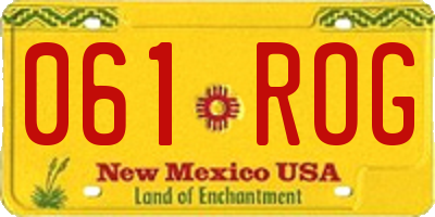 NM license plate 061ROG
