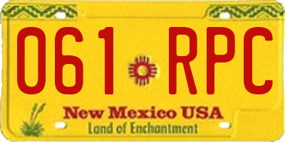 NM license plate 061RPC