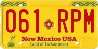 NM license plate 061RPM