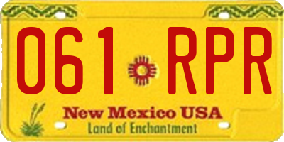 NM license plate 061RPR