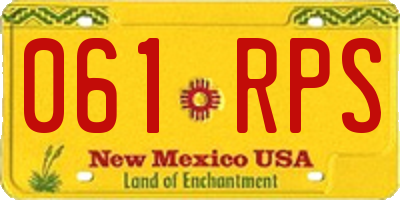 NM license plate 061RPS