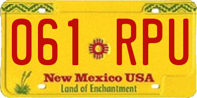 NM license plate 061RPU