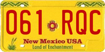 NM license plate 061RQC