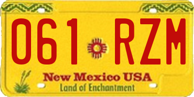 NM license plate 061RZM