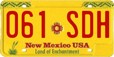 NM license plate 061SDH