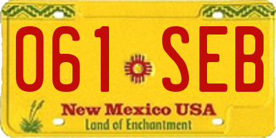 NM license plate 061SEB