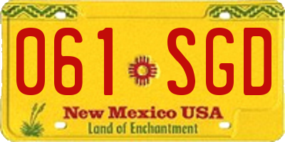 NM license plate 061SGD