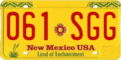 NM license plate 061SGG