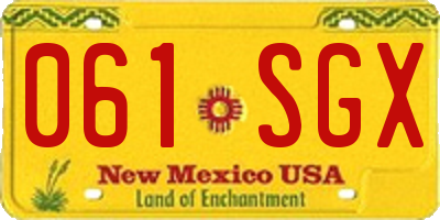 NM license plate 061SGX