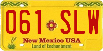 NM license plate 061SLW