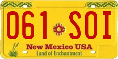 NM license plate 061SOI