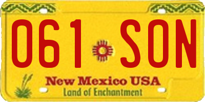 NM license plate 061SON