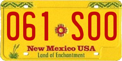 NM license plate 061SOO