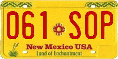 NM license plate 061SOP