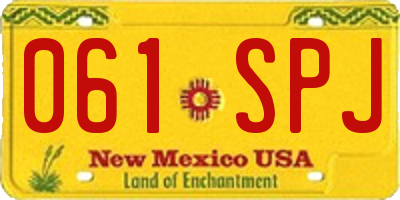 NM license plate 061SPJ