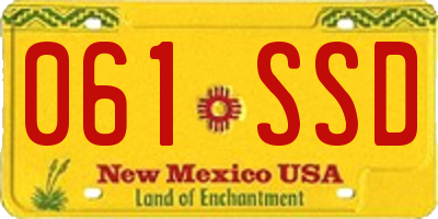 NM license plate 061SSD