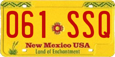 NM license plate 061SSQ