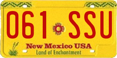 NM license plate 061SSU