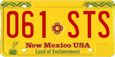 NM license plate 061STS