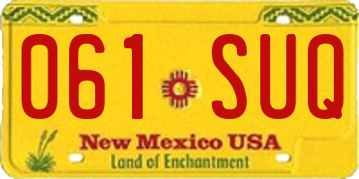 NM license plate 061SUQ