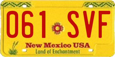 NM license plate 061SVF