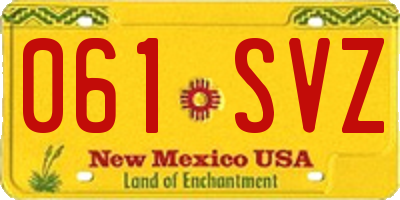 NM license plate 061SVZ