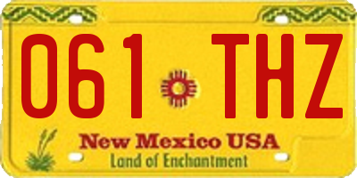 NM license plate 061THZ