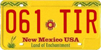 NM license plate 061TIR