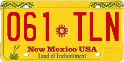 NM license plate 061TLN