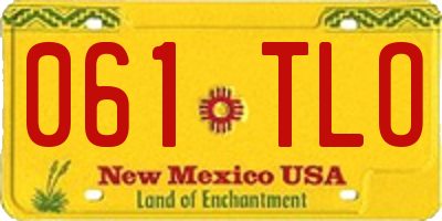 NM license plate 061TLO