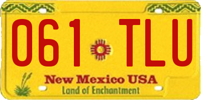 NM license plate 061TLU