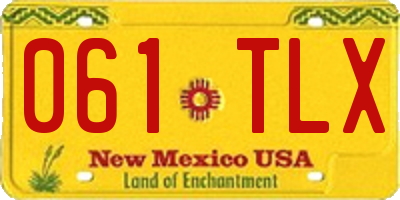 NM license plate 061TLX