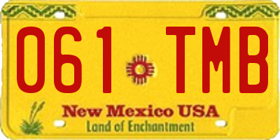 NM license plate 061TMB