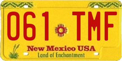NM license plate 061TMF