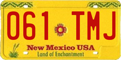 NM license plate 061TMJ