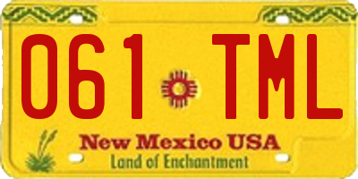 NM license plate 061TML