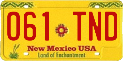 NM license plate 061TND