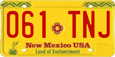NM license plate 061TNJ