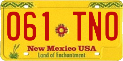 NM license plate 061TNO