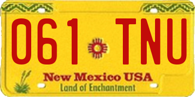 NM license plate 061TNU