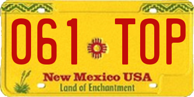 NM license plate 061TOP