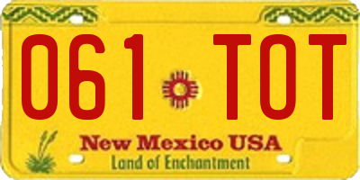 NM license plate 061TOT