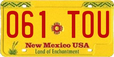 NM license plate 061TOU