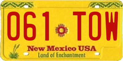 NM license plate 061TOW